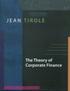 THE THEORY OF CORPORATE FINANCE 2006 0691125562 9780691125565